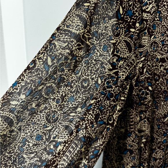 Ann Taylor Elegant Brown Paisley Long Sleeve Dress - Picture 3 of 3